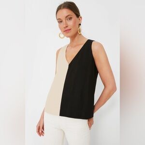 Tuckernuck pomander place black/tan sleeveless top size S